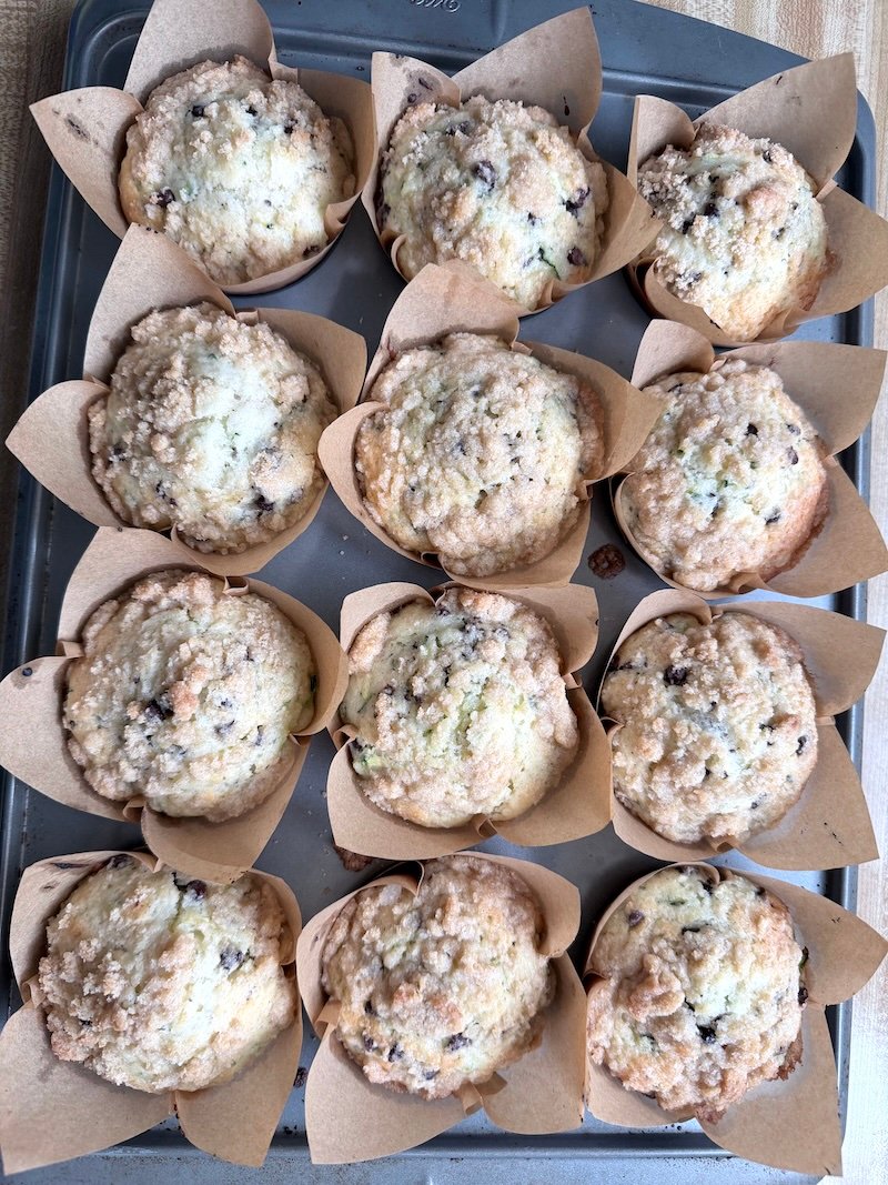zucchini muffins with dark chocolate chips