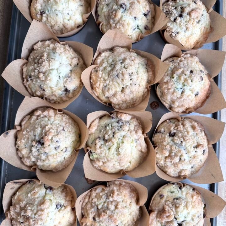zucchini muffins with dark chocolate chips