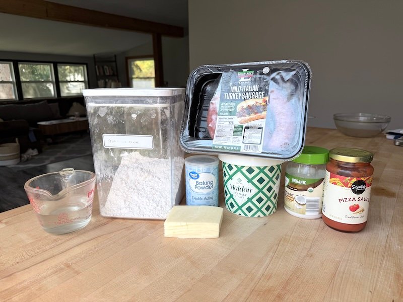 ingredients for pizza puff